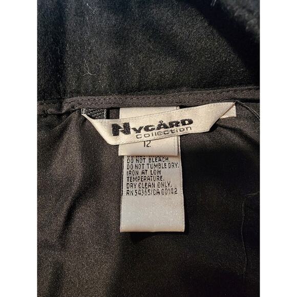 Vintage Nygard Wool Embroidered Skirt 12 | Retro Glam Handkerchief Hem - Picture 8 of 11